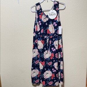 Baby Be Mine Maternity Nursing Layette Blue Floral Gown. NWT. Size L/XL.